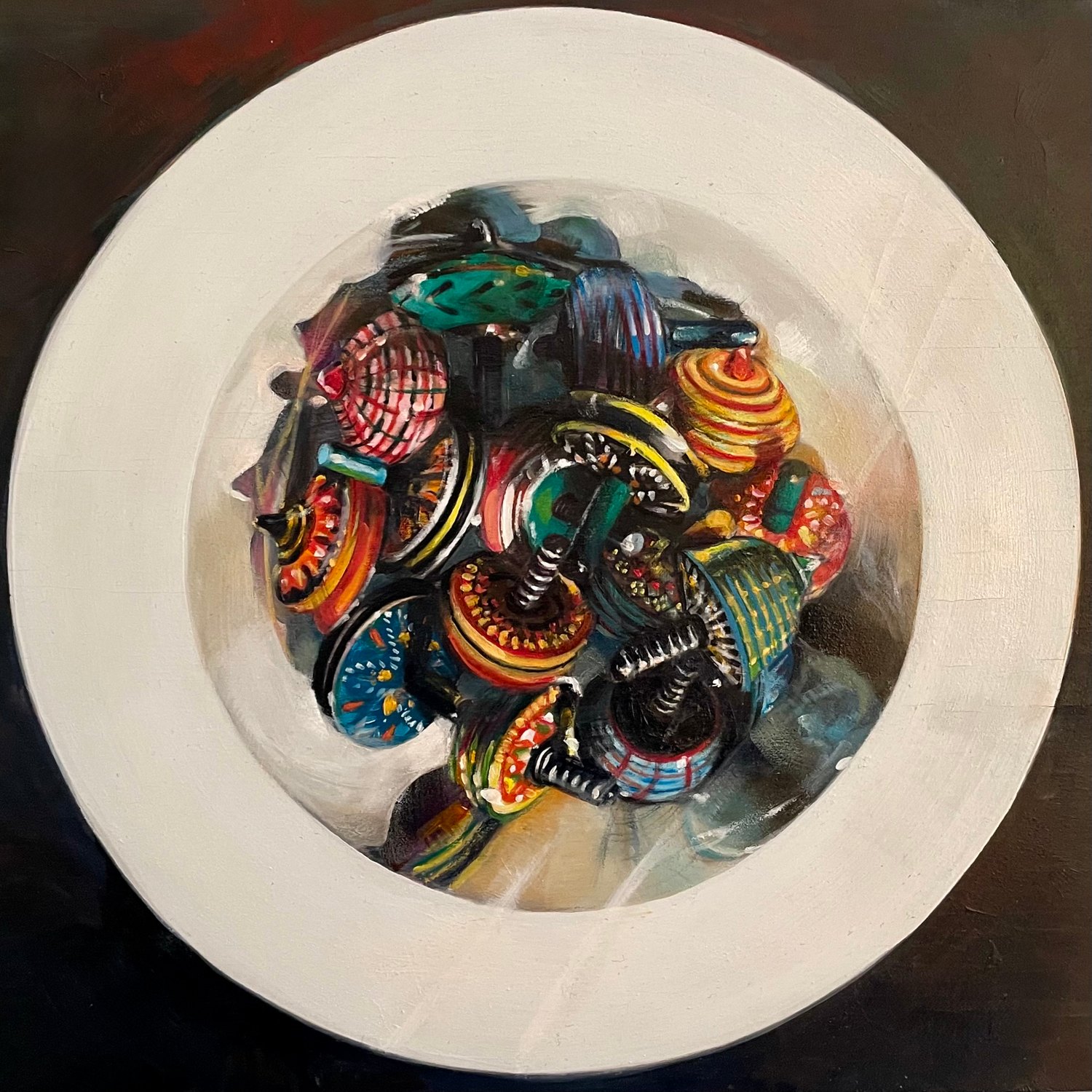 Buttons — oil painting by Jane Lucchino