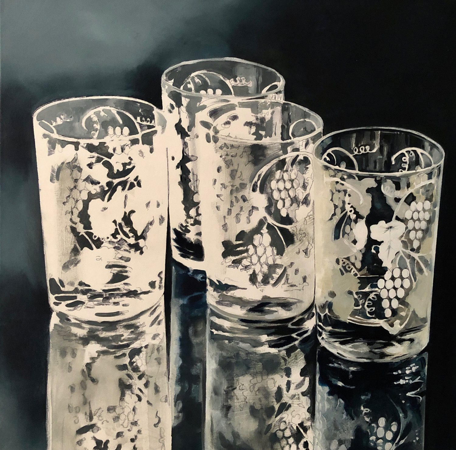Etched Glasses — oil painting by Jane Lucchino